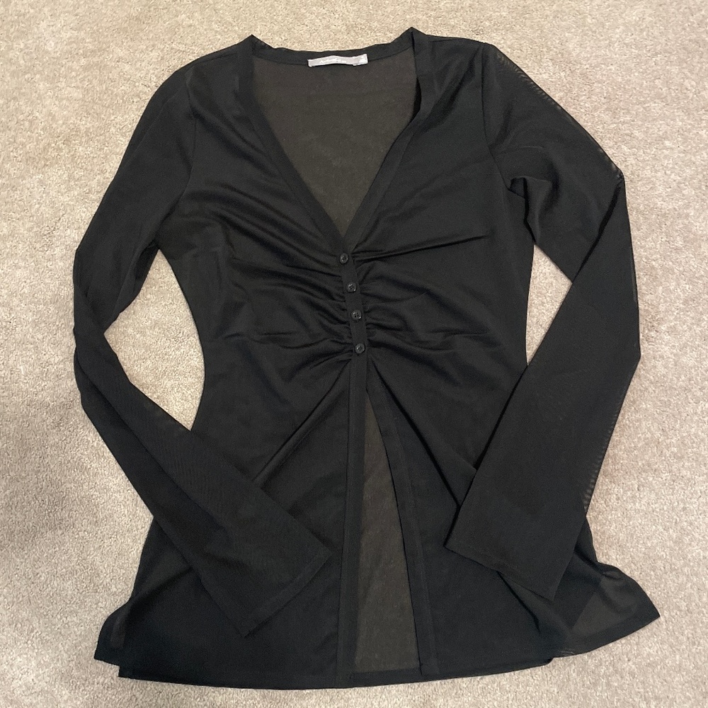Women’s sheer black top